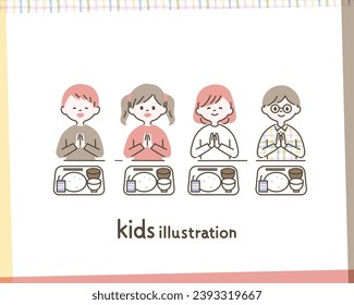 Illustration of children who have finished their school lunch