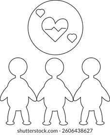 The Illustration of children who hope for a better medical support Services around the world.