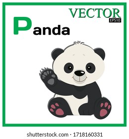 Illustration for children's educational materials Panda in vector