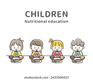 Illustration of children's food education.