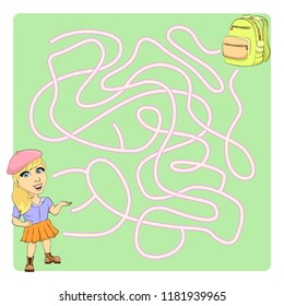 
Illustration of a children's game find the way