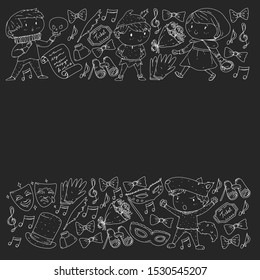 Illustration of a Children's Performing on Stage. Theatre with kids
