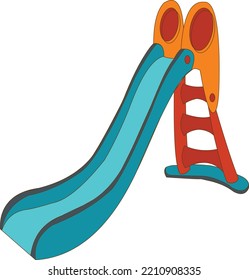 illustration of a children's slide, a children's slide is a game in the park for children to play on slides