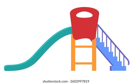 Illustration of Children's Slide isolated on white background. Children's slide icon sign, symbol, illustration.
