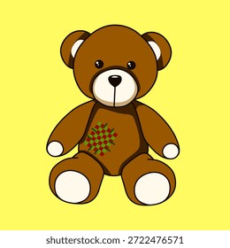 An illustration of a children's teddy bear. Use it as an element for your design.
