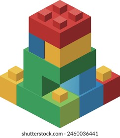 illustration children's toy of a colorful building blocks