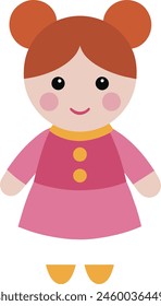 illustration children's toy of a cute doll girl