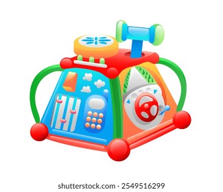 Illustration of a children's toy music center, realistic in 3D style.