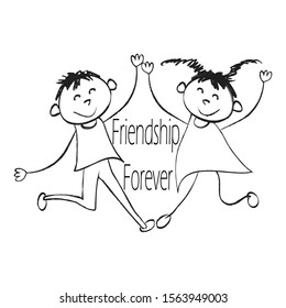 illustration for a child's friendship forever