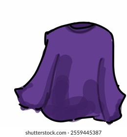 illustration of a child's hand drawing of purple dress