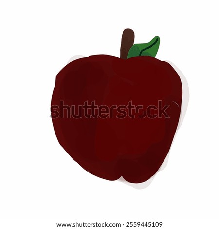 illustration of a child's hand drawing of red appel