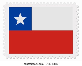illustration Chile flag stamp
