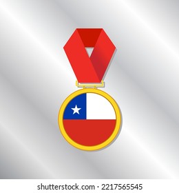 Illustration of Chile flag Template