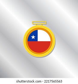 Ilustración de la plantilla de bandera de Chile
