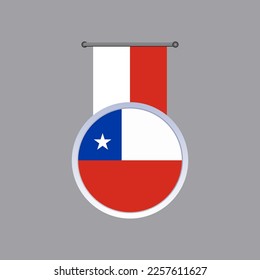Illustration of Chile flag Template