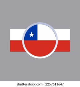 Illustration of Chile flag Template