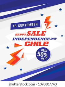 Illustration of Chile Independence day celebration flag abstract design background 