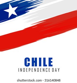 Illustration of Chile Independence day celebration flag abstract design background