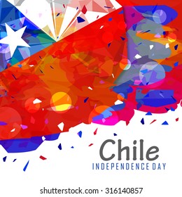 Illustration of Chile Independence day celebration flag abstract design background