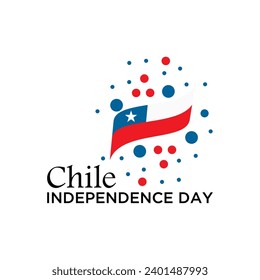 Illustration Chile Independence Day flag logo icon banner 