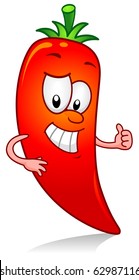 Illustration of a Chili Character making Okay Sign