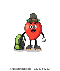 Illustration of chili pepper mascot as a hiker , character design