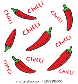 an illustration of a chili sauce model. vector chilli