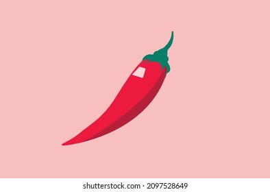 Ilustración chili vectorial estilo plano, diseño de elementos, icono.