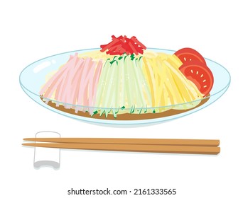 It is an illustration of chilled Chinese noodles.