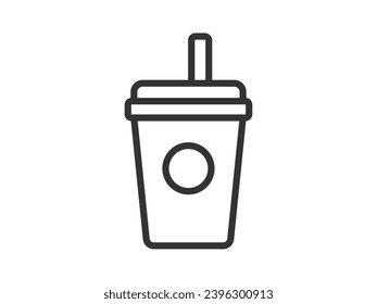 Illustration of chilled cup beverage icon (line drawing).