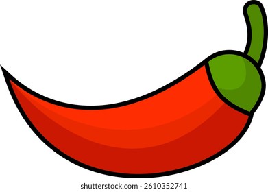 illustration of chilli icon vector outline fill