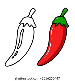 Abbildung von Chilischoten. Gestaltungselement für Emblem, Schild, Poster, Menü, Karte. Vektorgrafik