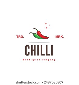 illustration of the chilli spice logo icon, kitchen spice for the cooking industry