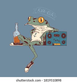 Illustration of chilling with alcohol