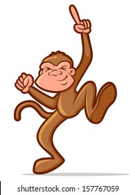 Illustration of a chimp character dancing/Vector Dancing Monkey