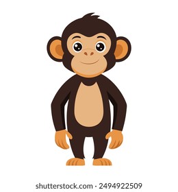 Illustration of Chimpanzee standing isolated