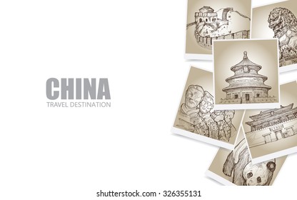 illustration of China. China background.