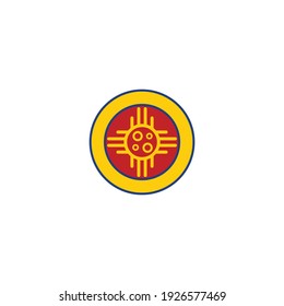 Illustration china coin vector traditional sign logo design template