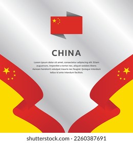 Ilustración de la plantilla de la bandera de China