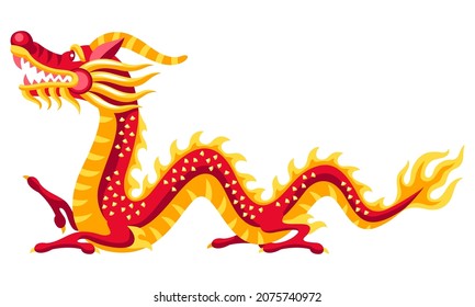 Illustration of Chinese dragon. Asian tradition symbol.