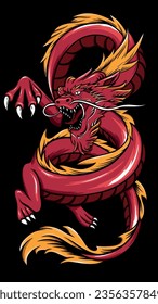 Illustration of Chinese dragon vector