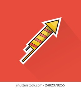 Illustration of Chinese Firework in Flat Design