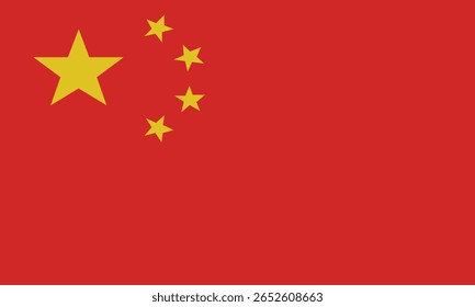 Illustration of the Chinese flag, featuring stylized horizontal stripes with five yellow stars on a red background. Suitable for educational materials, cultural projects, infographics, and themed desi