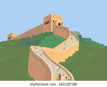 Illustration of Chinese great wall.