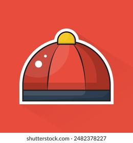 Illustration of Chinese Hat in Flat Design
