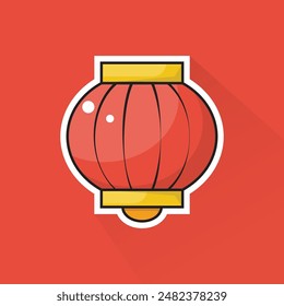 Illustration of Chinese Lantern in Flat Design