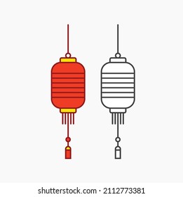 illustration of chinese lantern, vector art.