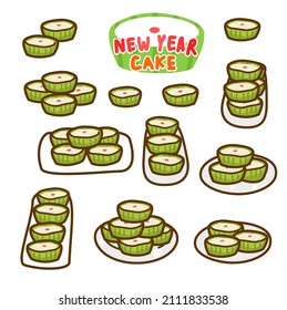 Illustration Chinese new year cake on background.