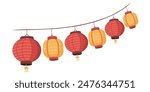 Illustration of a Chinese paper lantern isolated on a white background.