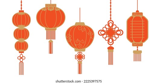 Illustration of Chinese paper lanterns